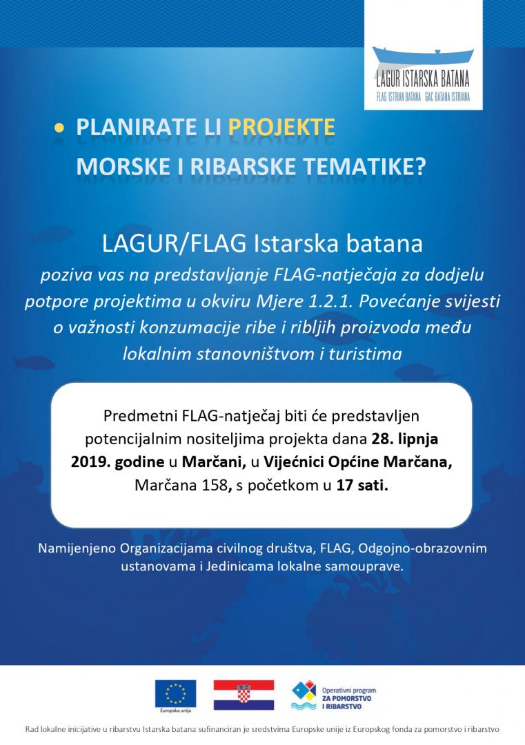 Objavljen FLAG-natječaj za dodjelu potpore projektima u okviru Mjere 1.2.1. Povećanje svijesti o važnosti konzumacije ribe i ribljih proizvoda među lokalnim stanovništvom i turistima