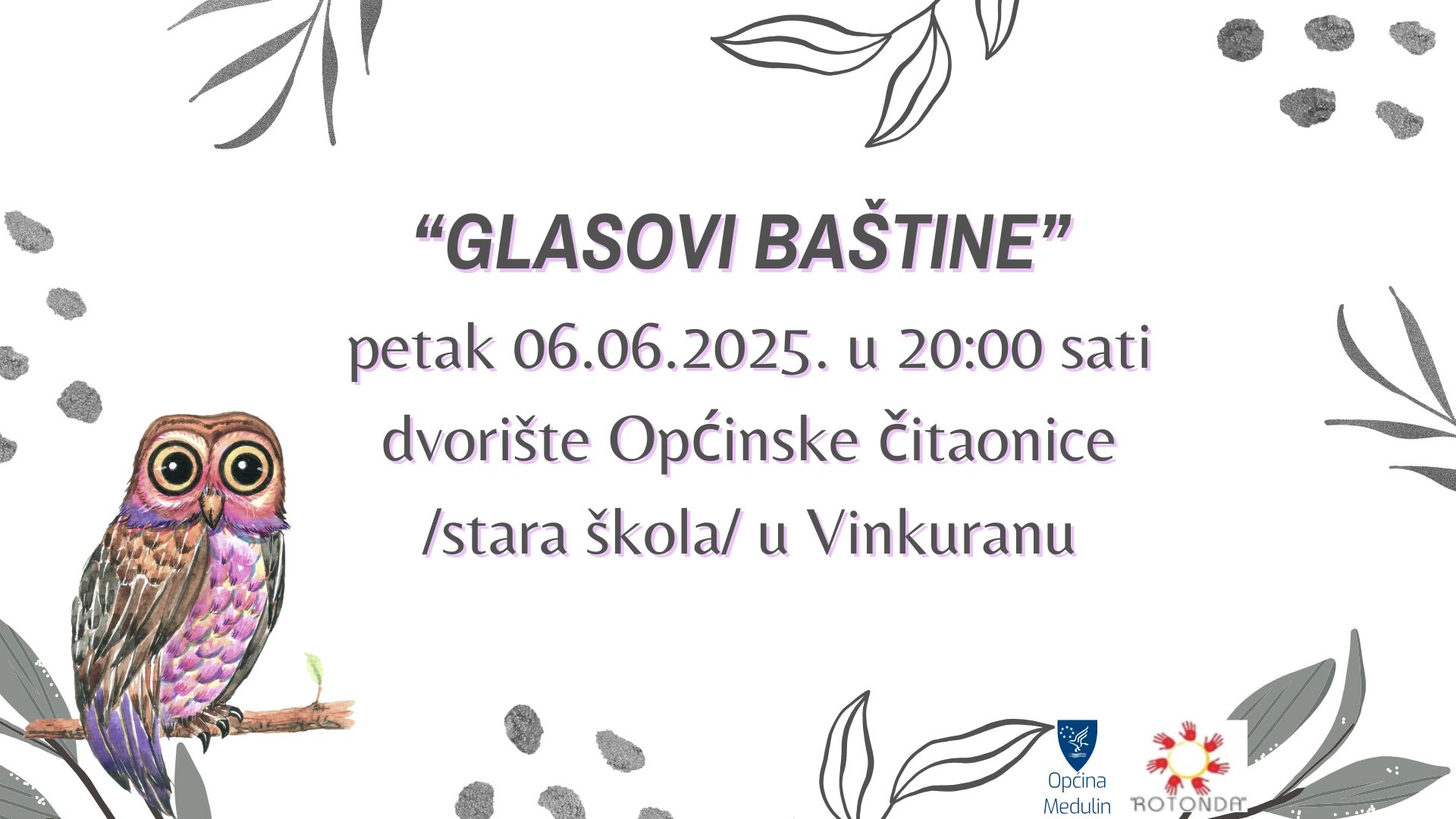„Glasovi baštine“ večer pripovijedanja u Vinkuranu 6.6.2025.