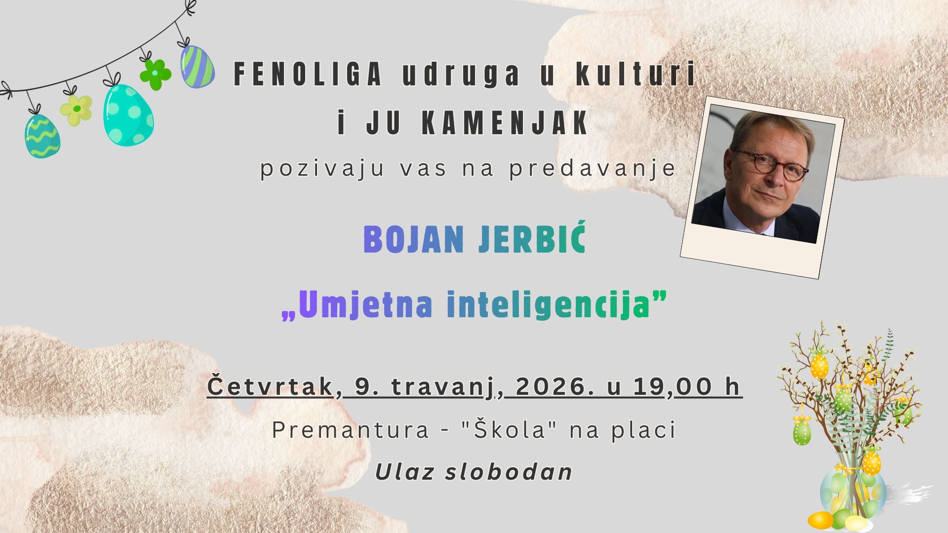 FENOLIGA udruga u kulturi i JU KAMENJAK predavanje BOJAN JERBIĆ, „Umjetna inteligencija” 