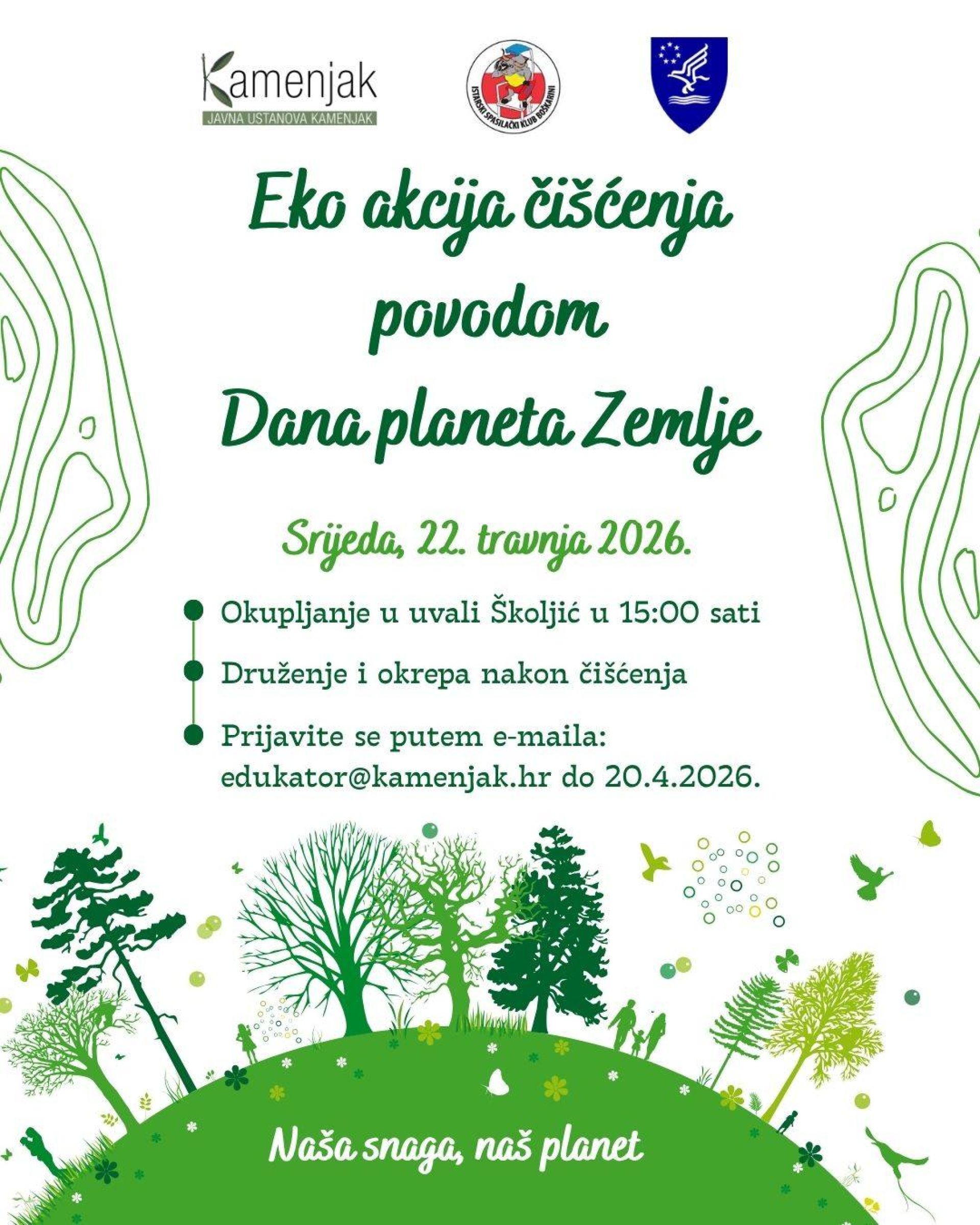 Povodom Dana planeta Zemlje pridružite nam se u eko akciji čišćenja na području Kamenjaka - 22.4.2026.