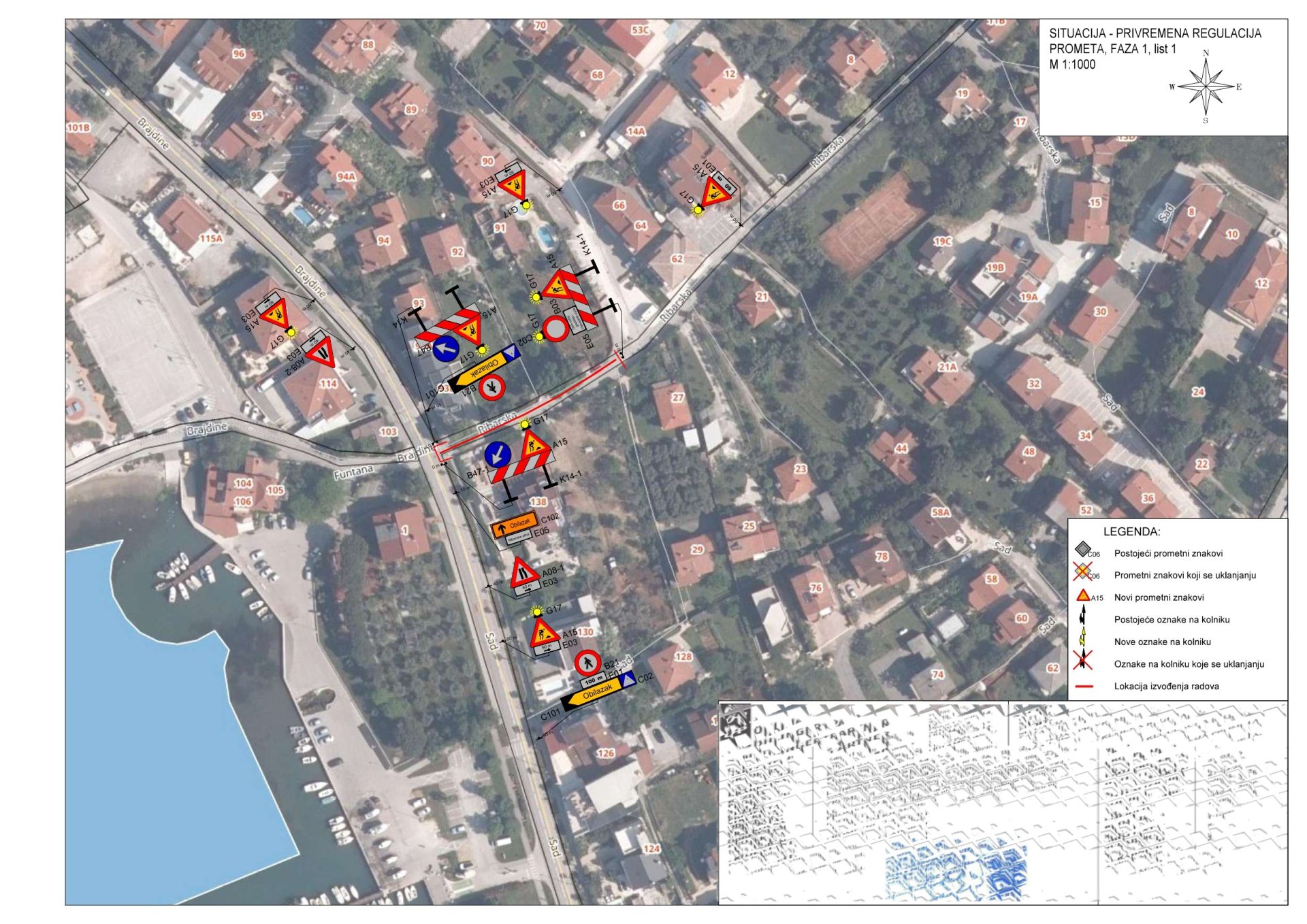 Obavijest o zatvaranju Ribarske ulice u Medulinu