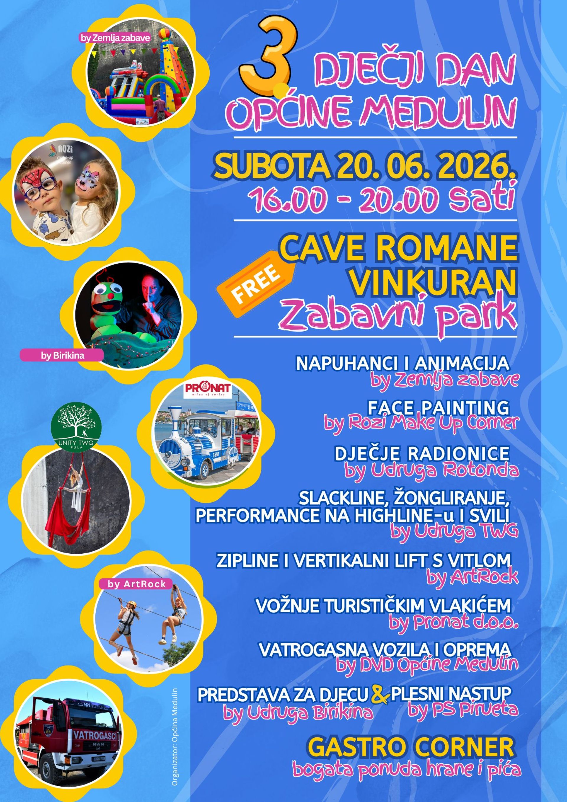 Pridružite nam se na 3. Dječjem danu Općine Medulin ove subote 20.06. u kamenolomu Cave Romane
