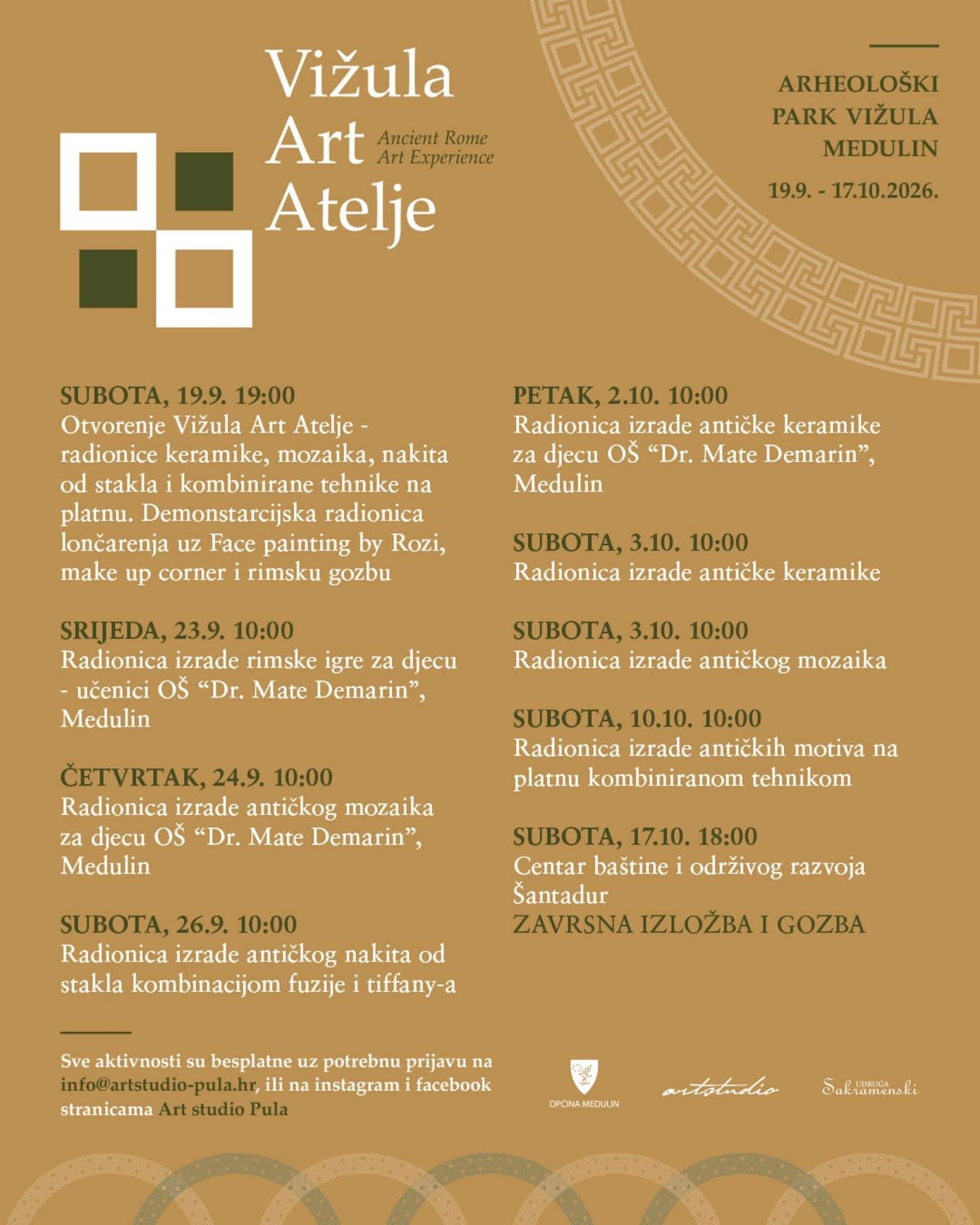 Vižula art atelje - ancient Rome art experience 2026