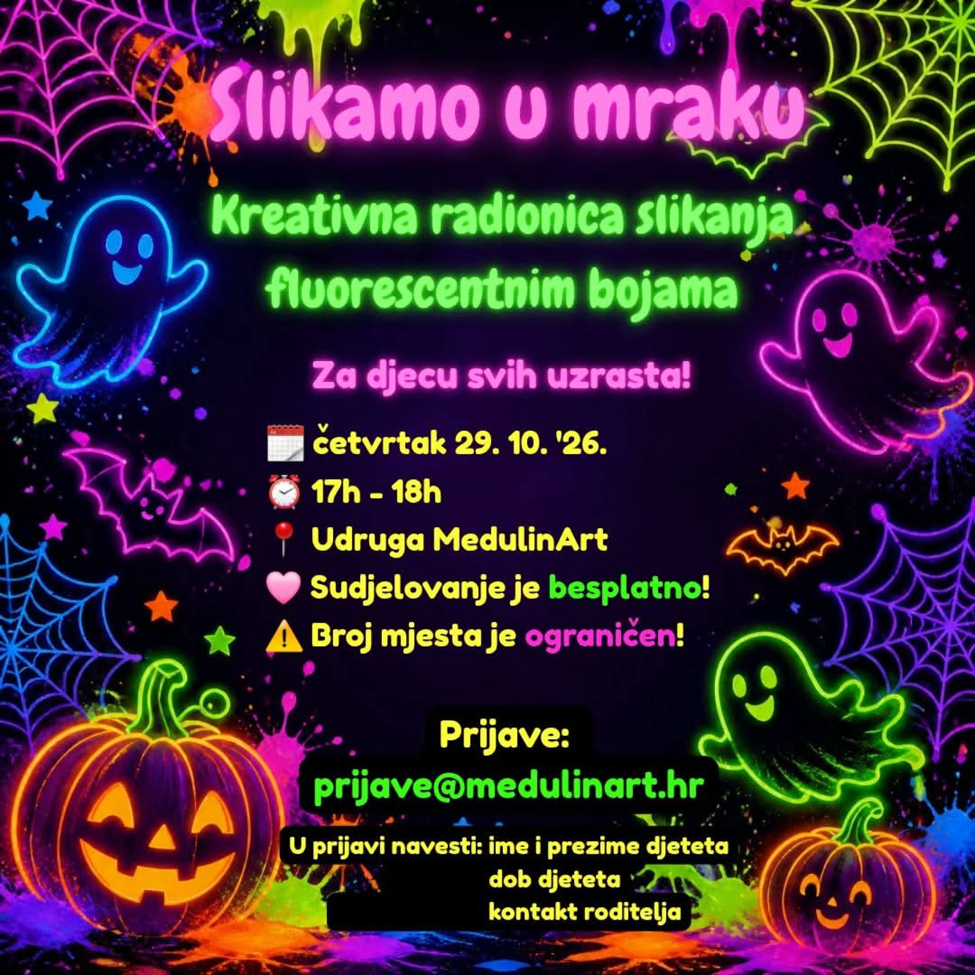 „Slikamo u mraku” – besplatna kreativna radionica za djecu u Medulinu